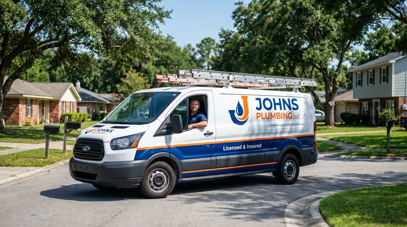 Johns Plumbing LLC service van in Middleport, OH
